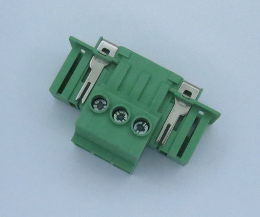Terminal block, plug, 3-pos, 7.62mm, 41A, 1kV, w/ locking screw