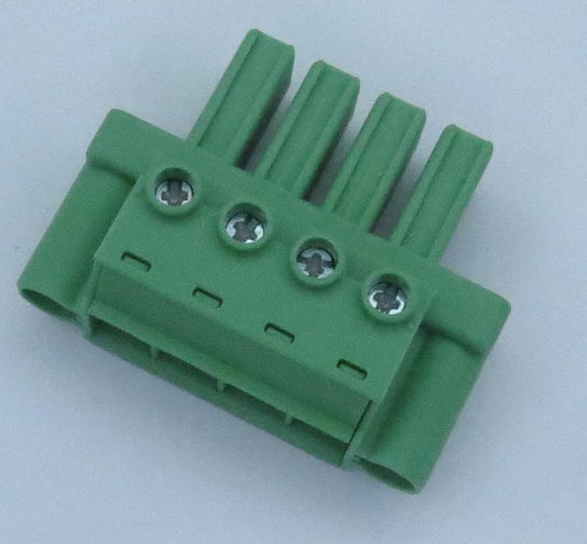 Terminal block, plug, 4-pos, 7.62mm, 41A, 1kV, w/ locking screw