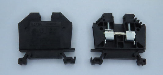 DINnector single-level terminal block, 22-8 AWG, black, 50A, 600V