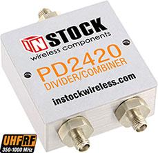 Splitter/combiner, 2-way, 300-1000MHz, 30W I/P as splitter (into VSWR 1.2:1), (3) SMA female (previously SPL 0021)