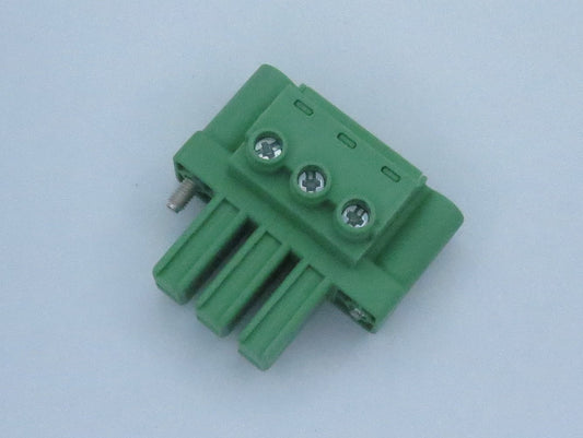 Terminal block, feed-through header, 3-pos, 7.62mm, 41A, 500V, w/ locking screw