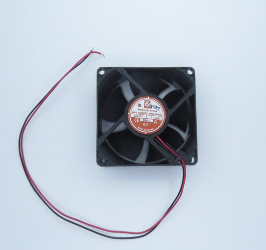 Fan, 48Vdc, 80mmx80mmx38mm, 90 CFM, ball bearing, 0.16A, 2 -wire