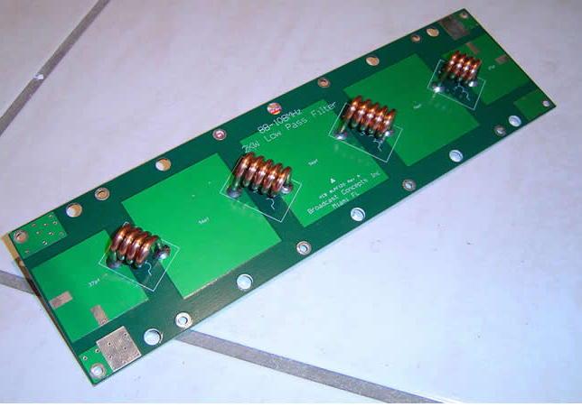 Low Pass Filter 2KW FM cw I/P, 86-110MHz, 9th order Chebyshev, 50 ohm, PCB no baseplate